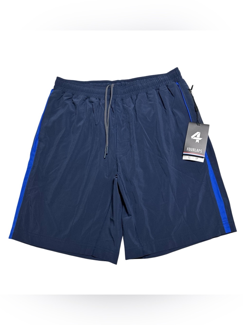 FourLaps NEW Men’s Advance Short 9” In Navy Blue Lined Sz.L Activewear Athletic